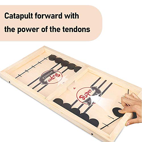 Fast Sling Puck Game Large, Fancymay Wooden Hockey Game, 22x11.8 Inch, Foosball Winner Board Game, Parent-Child Interactive Toy Board Table Game for Family Game Night Fun - Thumbnail 3