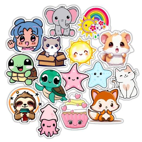 Image of Pack of 15 Cute Random Stickers for Laptops /Mobiles /Guitar /Journal etc. (Cute Random)