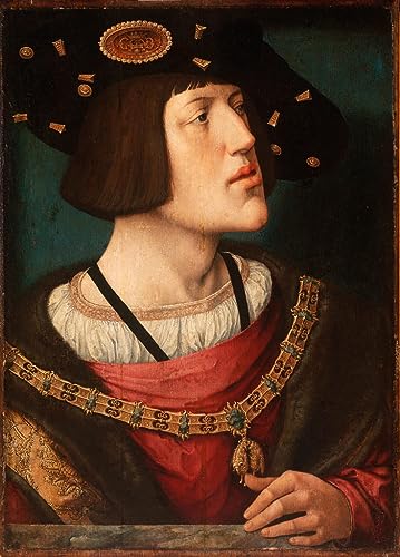 Portrait de Charles V par Bernard Van Orley impression d'art sur toile 60x90cm pour mur