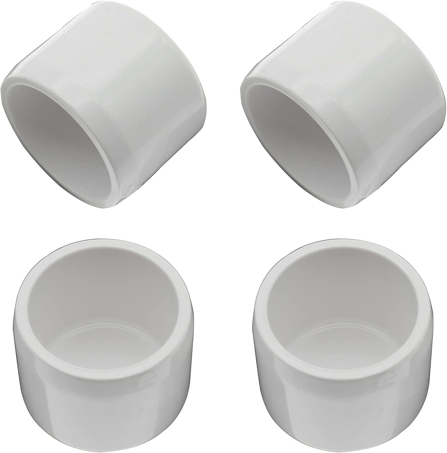 1 Inch PVC Pipe End Cap Fitting 4 Pcs Furniture Grade SCH40 Pipe Plug for DIY PVC