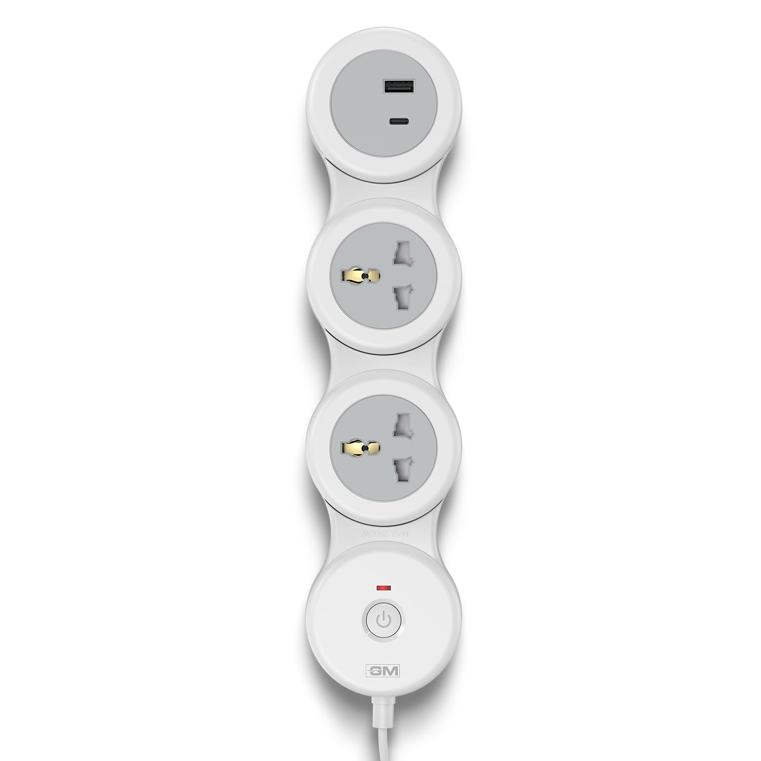 Sponsored Ad - GM G-Hoop 3+1 Spike Guard, Compact Extension Board with USB-A & Type-C Port, Stylish Power Strip with Master Switch, LED Indicator & 1.8M Cable, Universal Sockets for Everyday Gadgets, Travel-friendly