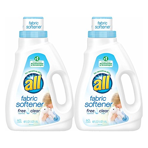 all Liquid Fabric Softener, Free Clear for Sensitive Skin, 48 Fluid Ounces, 60 Loads (Pack of 2)