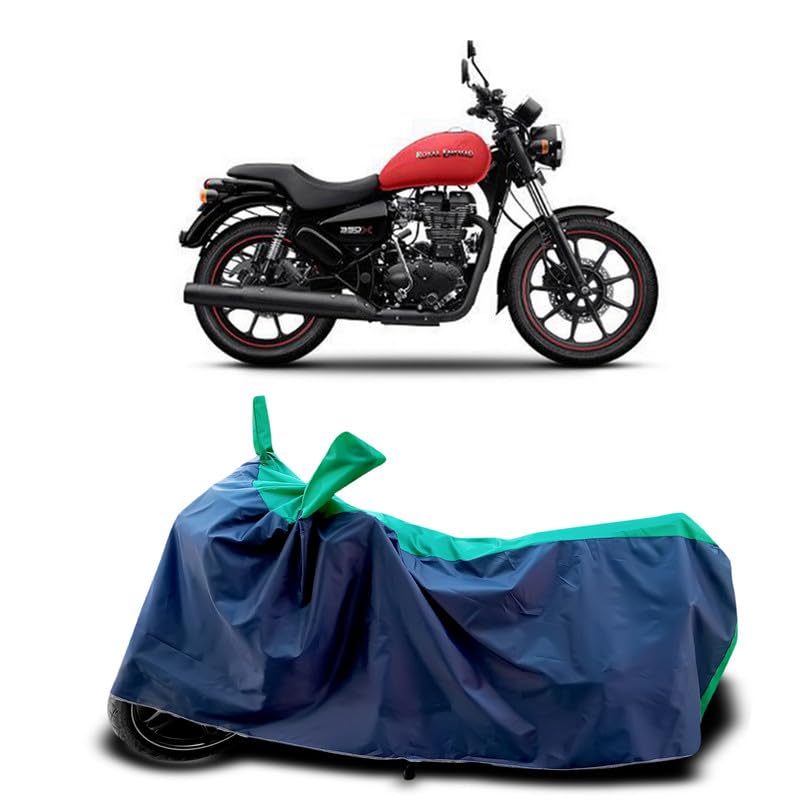 Image of DUFFEL-Two Wheeler Bike Cover Compatible for Royal Enfie Thunderbird 350x Heat Protectio /UV-Rays /Birds Dropping /DustProof /Waterproof Indoor Outdoor and Parking Full Protection [Green Patta]