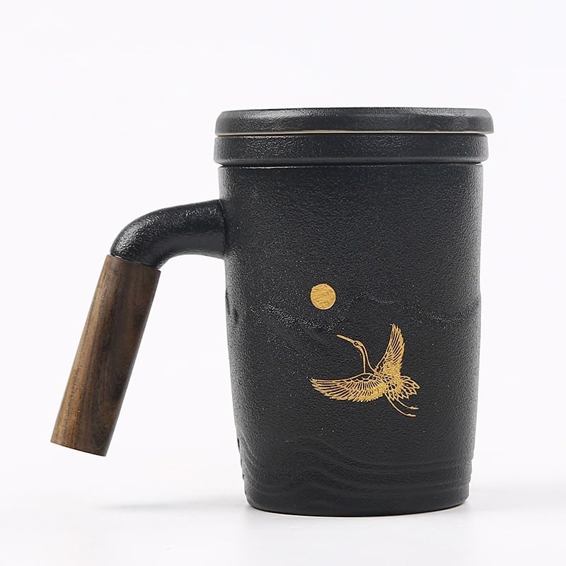 Tazza da tè con infusore, Tazza da tè in Ceramica da 400 ml, Tazza da tè in Ceramica con Coperchio, Tazza da tè in Porcellana, Perfetta per L'Ufficio e l'uso Domestico