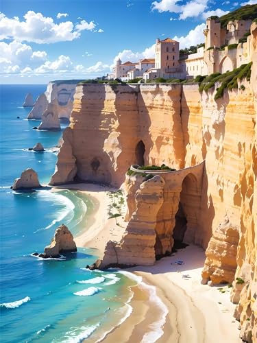 Peinture Diamant Plage grand format 90x120 anti-stress DIY