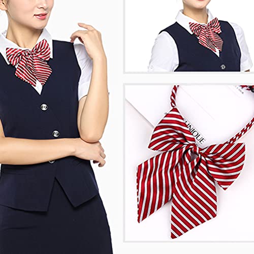 ABOOFAN Gravata borboleta feminina ajustável com 6 peças, gravata borboleta listrada ajustável pré-a