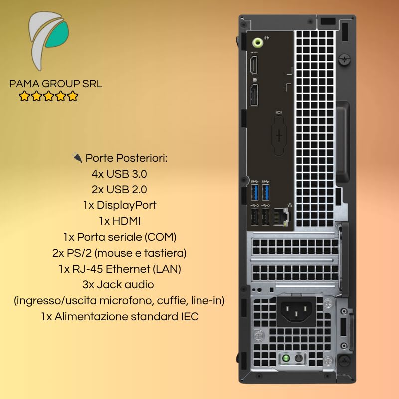 Pc Computer Business, Desktop Dell sff, pronto all'uso, Core i7 6th, Ram 16gb DRR4, Disco SSD 512 Nvme, Windows 11 e Office 2021, Wi fi, Garanzia 12 mesi (Ricondizionato) (i7|Ram 16gb|ssd 512gb)
