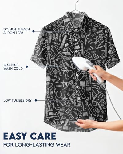 Image of 99TIMORO Fathers Funny Mens Hawaiian Shirt, Movie Button Down Short Sleeve Top, Father Day Summer Gifts