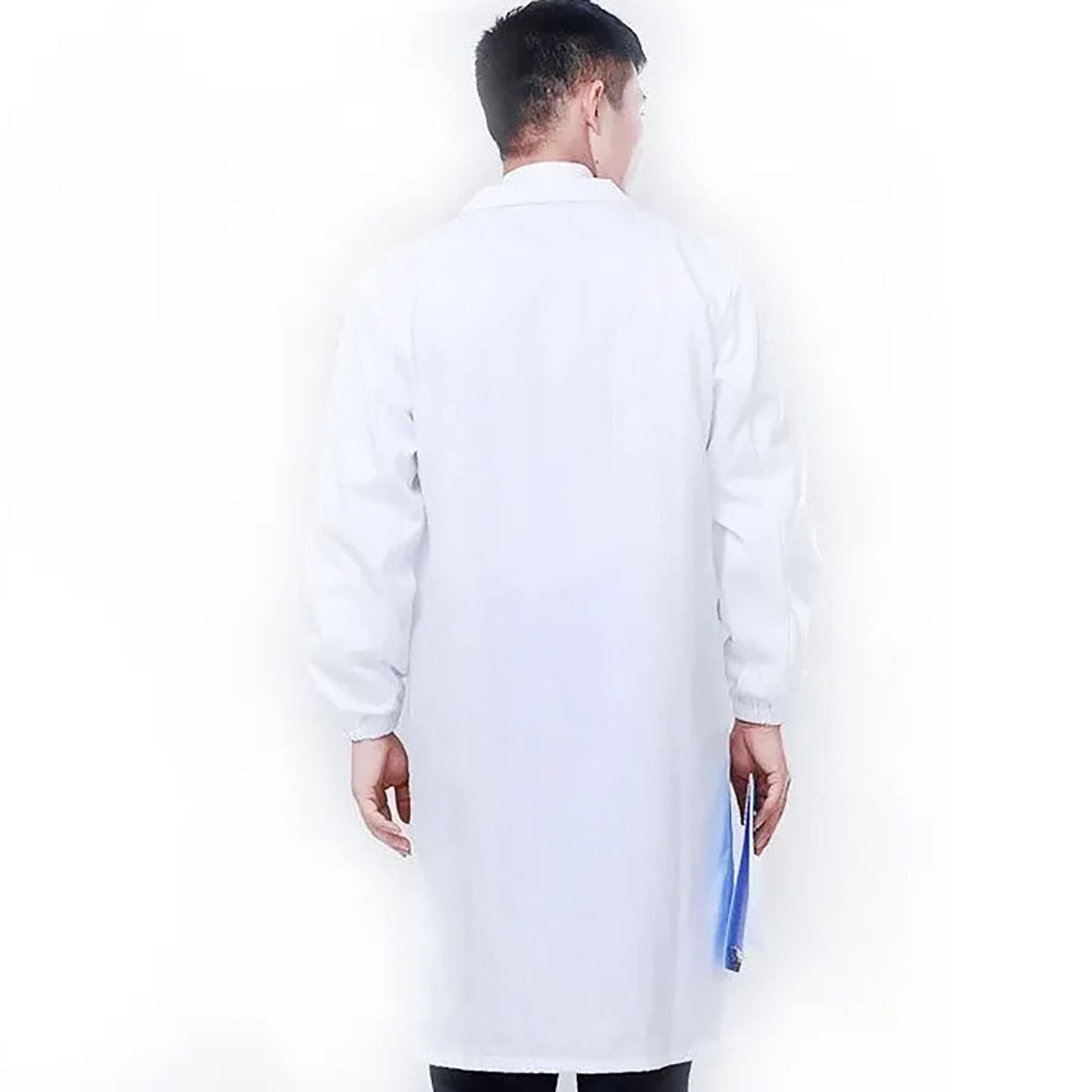 Yinhing de Laboratorio Profesional de Manga Larga para Hombre y Mujer, de Laboratorio Blanca de Algodón con Puños Elásticos para Farmacia Clínica Hospitalaria
