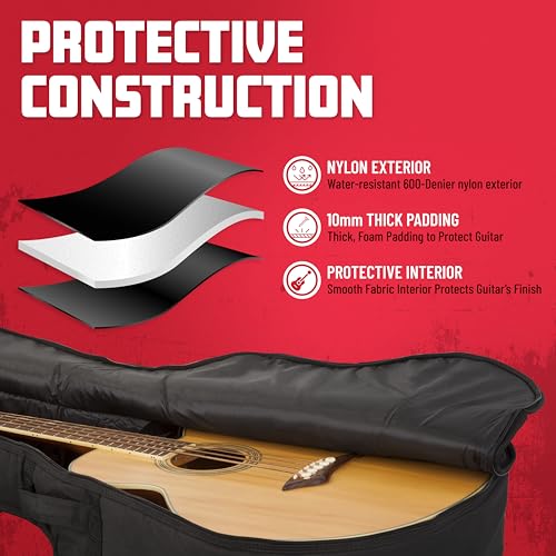 image for Gator Cases Foam Padded Acoustic Bass Guitar Gig Bag, Fits Acoustic Ba