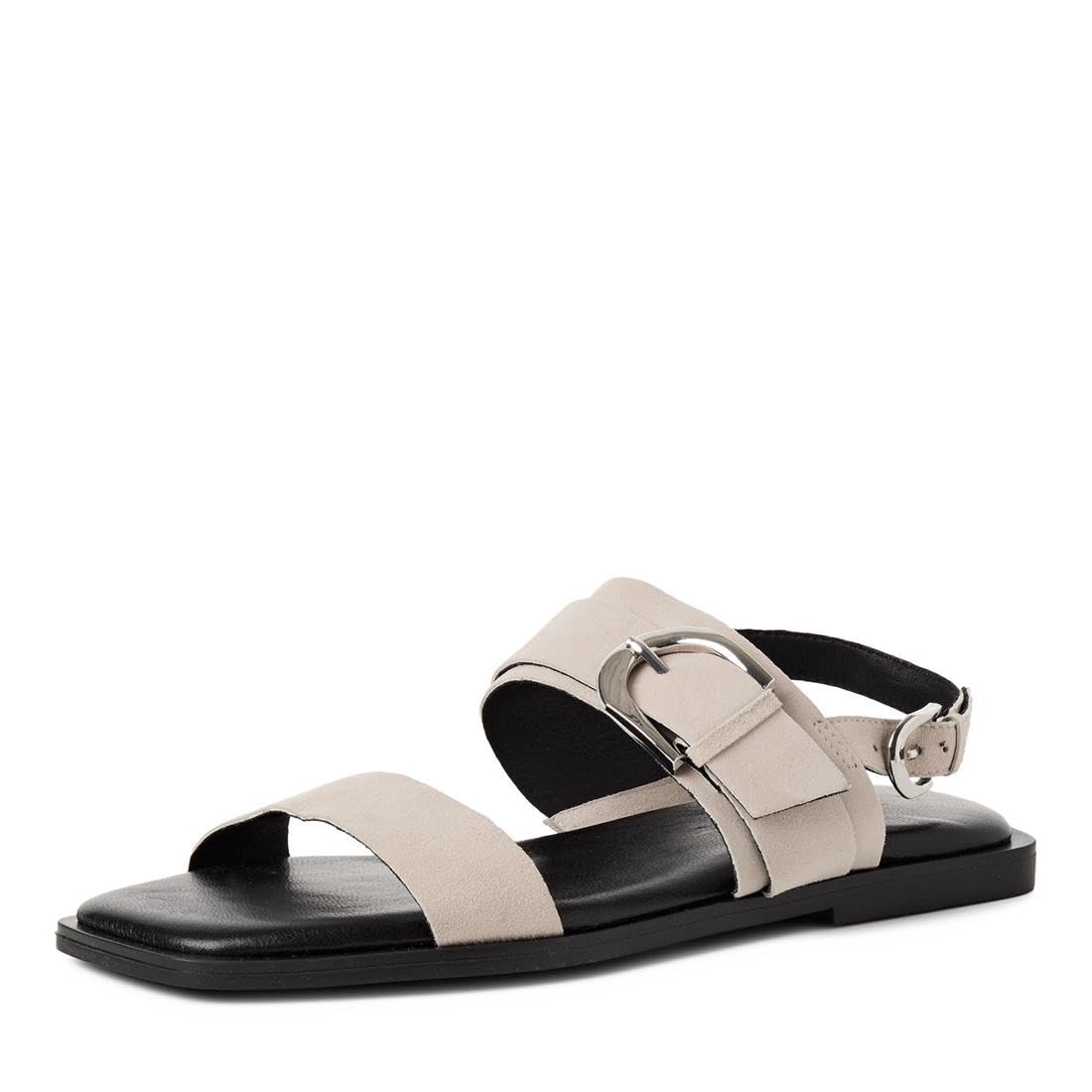 Tamaris Women’s leather sandal flat beige 8 UK