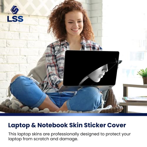 Image of LSS 15 15.6 Inches Laptop Notebook Skin Sticker with 2 Wrist Pads - Reusable Cover Protector Vinyl Sticker Cover Decal Fits 13 inch - 16 inch HP Asus Acer Samsung - Hooded Girl Pattern
