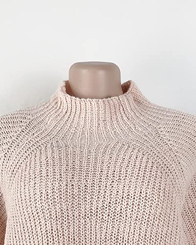 Women Turtleneck Knitted Dress Autumn Solid Long Sleeve Casual Elegant Mini Sweater Dress3