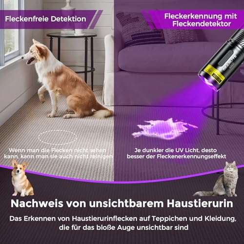 GEARLITE UV Schwarzlicht Taschenlampe, Mini UV Lampe für Indoor/Outdoor – Ansicht 2