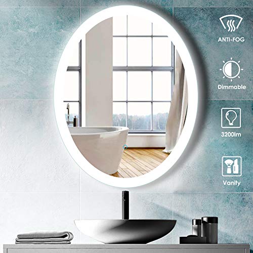 Aoorify 24x30 inchs Oval Bathroom Mirror for Wall,Lighted Mirrors for Bathroom Wall,Lighted...