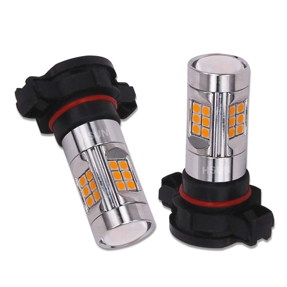 HSUN PSY24W - Bombillas LED, sistema Canbus integrado sin errores con chipsets 30LED-SMD3030, bombillas extremadamente brillantes, 12 V-24 V para luz antiniebla de coche, luz intermitente y más,
