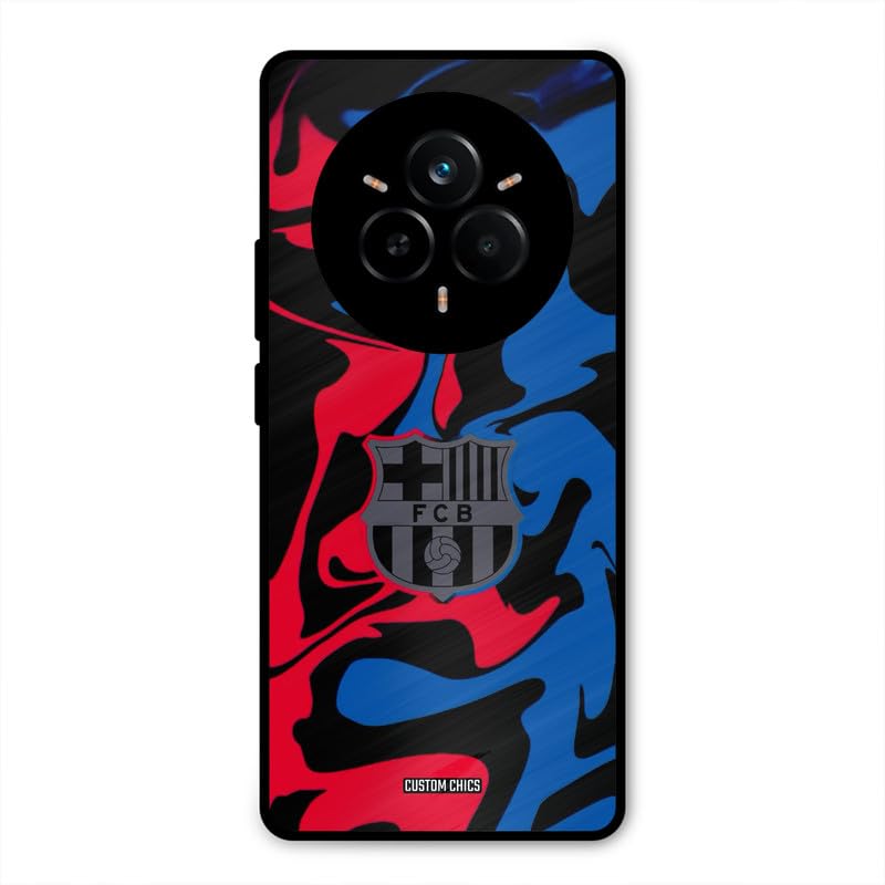 Image of PrintShield FC Barcelona Comic Back Cover for Realme 14 Pro, Shockproof Printed Phone Case with Soft TPU Sides & Anti-Slip Grip