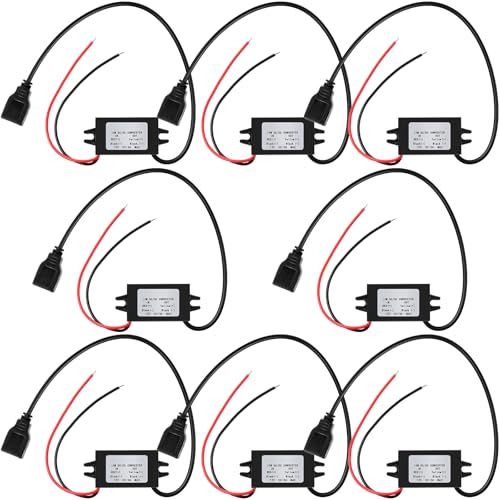 Image of Weewooday 8 Pieces 12v to 5v Dc Converter Buck Module USB Output Power Adapter Dc Car Power Converter Regulator