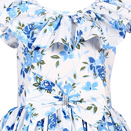 Image of Alina Enterprises Cotton Floral Digital Printed Girl's Frock for Summer