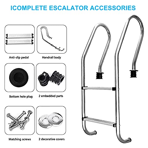 Escalera para piscina de acero inoxidable 2 peldaños miniatura 3
