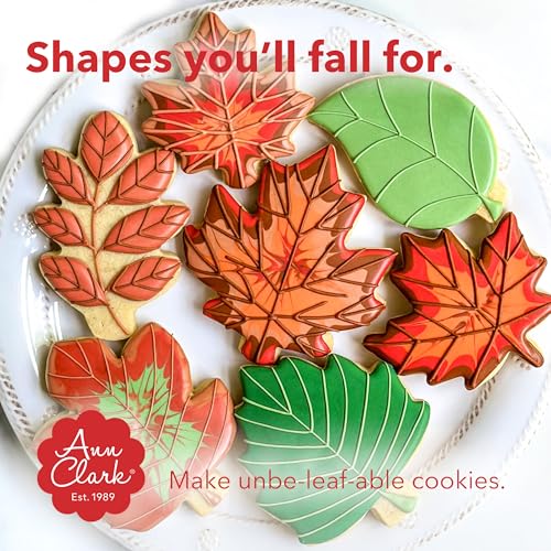 Fall Leaves Cookie Cutters 3-Pc. Set Made in USA by Ann Clark, Acorn, Maple Leaf, Oak Leaf
