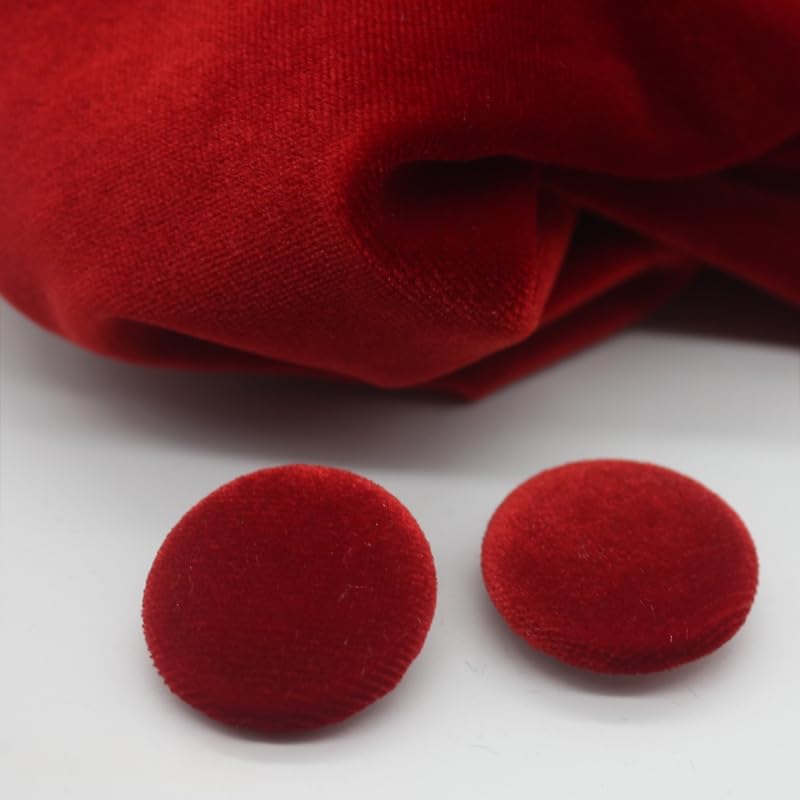 CEMELI 10PCS 10-28MM Gold velvet Round Fabric Cloth Covered Buttons Velvet Buttons With Metal Shank Buttons For Clothes Crafting Sewing