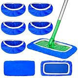 5 Pack Reusable Microfiber Mop Pads Compatible with Swiffer Sweeper Mop, Wet and Dry Flat mop Cover, Washable Mop Pads for Surface/Hardwood Floor Cleaning (Mop is Not Included)