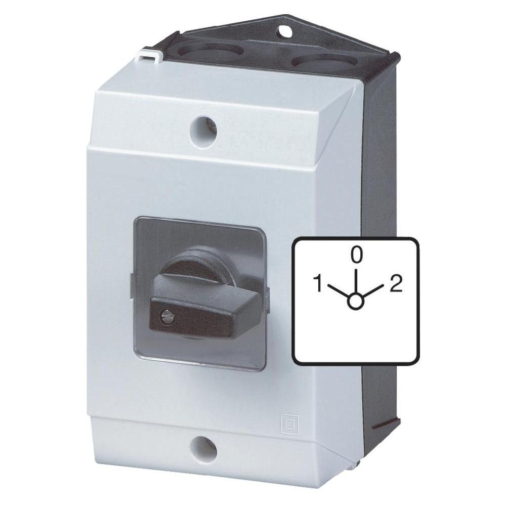 Eaton 207132 - Interruttore reversibile, contatti: 5, 20 A, schermo frontale: 1-0-2, 60 gradi, rasting, montaggio