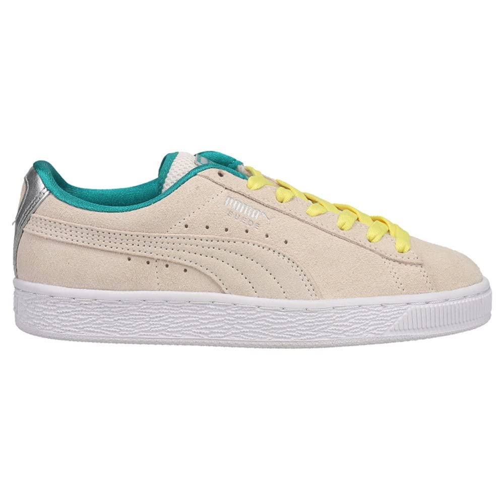 PUMA Women's Suede Classic Sneakers, Eggnog/White/Parasailing, 5.5 Medium US