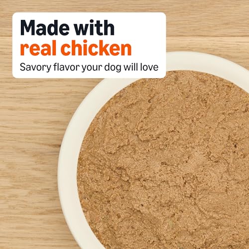 Image of Amazon Basics Wet Dog Food, Poultry Loaf, Chicken Dinner, Made with Real Chicken, 13.2 oz can (Pack of 12)