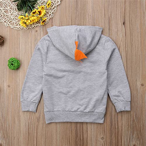 Boys Hoodie Long Sleeve Personality Cute Cartoon Embroidered Casual Jacket Elegant Retro Classic (>2-Grey, 4-5 Years)2