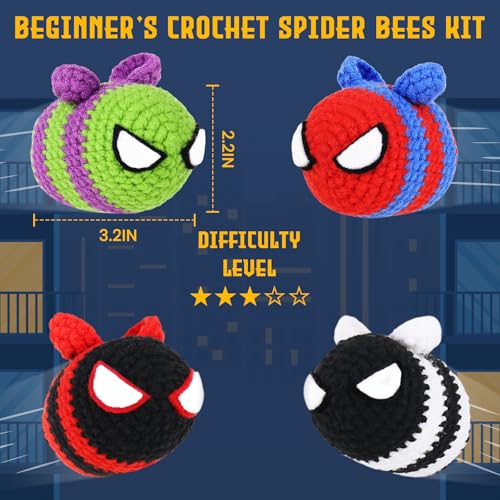 Image of Crochetta Crochet Kit for Beginners, Crochet Kits with Step-by-Step Video Tutorials, Learn to Crochet Animal Kit for Adults Kids, DIY Craft Knitting Supplies, Monkey Amigurumi Gift(40%+ Yarn)