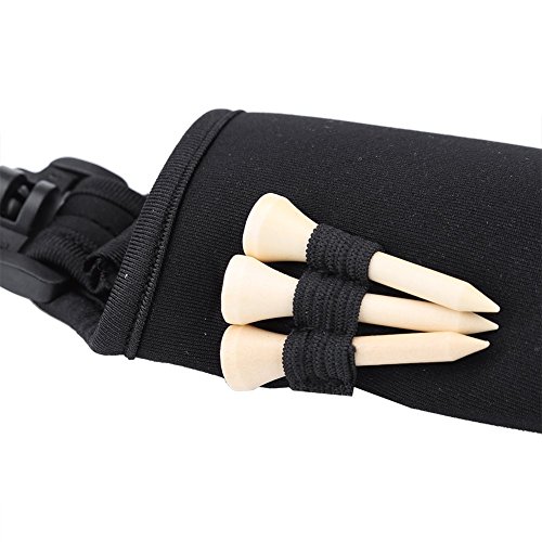 Alomejor Ball Bag Holder Clip Utility Pouch Tees Holder Carry Bag Carrier Pouch Waist Belt Bag Golfing Accessories (Black) - Image 4