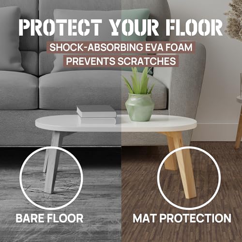 Image of Yes4All EVA Interlocking Mats, Puzzle Floor Tiles, Foam Floor Padding with Border for Furniture, Home Space, Living Room, Garage