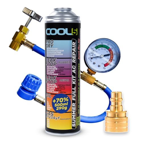 COOL5 R1234YF 5-in-1 Aircon Top Up + Hose + Adapter (500ml) - AC Refill Bundle!