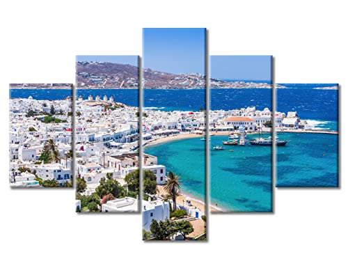 Impressions sur toile de Mykonos tableau d'art moderne grand format Grèce