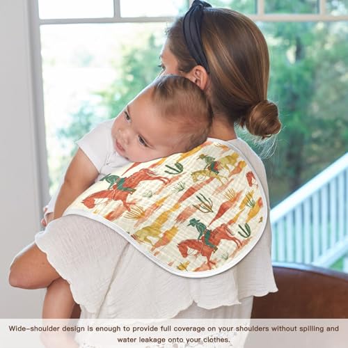 vvfelixl Contrasting Colored Cowboy Burp Cloths for Baby Boy Girls Baby Washcloths Burp Rags 1 Pack4