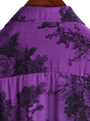 Image of JOTOOK Mens Hawaiian Shirt Short Sleeve Button Down Tropical Shirts Casual Floral Summer Beach Shirt