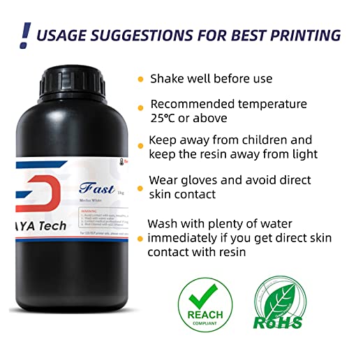 Image of Siraya Tech Fast Mecha ABS-Like 3D Printer, Scratch-Resistant, Shatterproof, High Precision, Standard Photopolymer 405 Nm, UV-Hardening for LCD /DLP 3D Printing (Mechanical White, 1 kg)