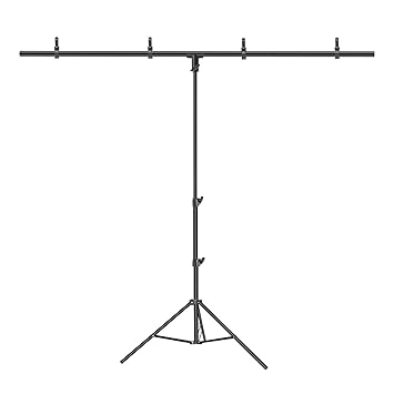 Neewer T-Shape Background Backdrop Support Stand Kit, 7ft/2M Adjustable Tripod Stand and 5ft/1.5M Wide Crossbar with 4 Backdrop Clips and Carrying Bag for Studio Photo Video Photography