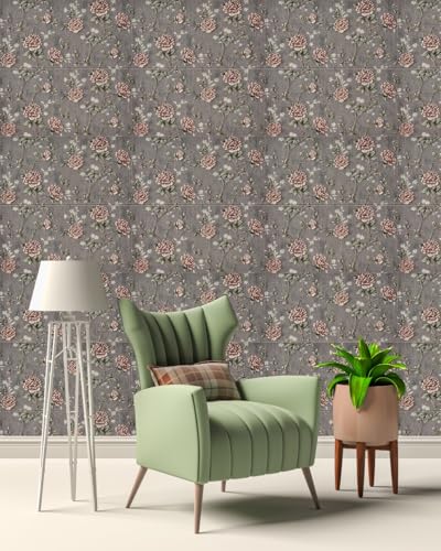 Image of CVD 3D PE Foam Self-Adhesive Wall Stickers | Grey Rose Wallpaper for Home, Hotel, Living Room, Bedroom & Cafe | DIY Decorative Panel (70 x 70 cm, Approx. 5.8 Sq. Feet, 1 Piece)