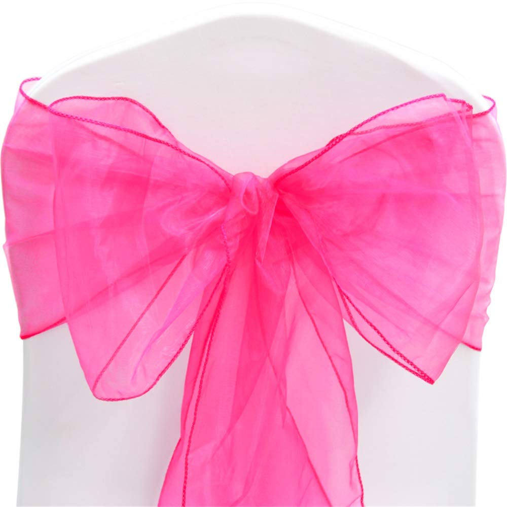 Time to Sparkle Pack of 30 Organza Sashes 22x280cm (Fuchsia)