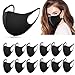 Produktbild 12 Stück Unisex Mundschutz Schwarz Waschbar Wiederverwendbar Stoff Schutz Atmungsaktive Staubdicht Mund und Nasenschutz Halstuch für Damen und Herren
