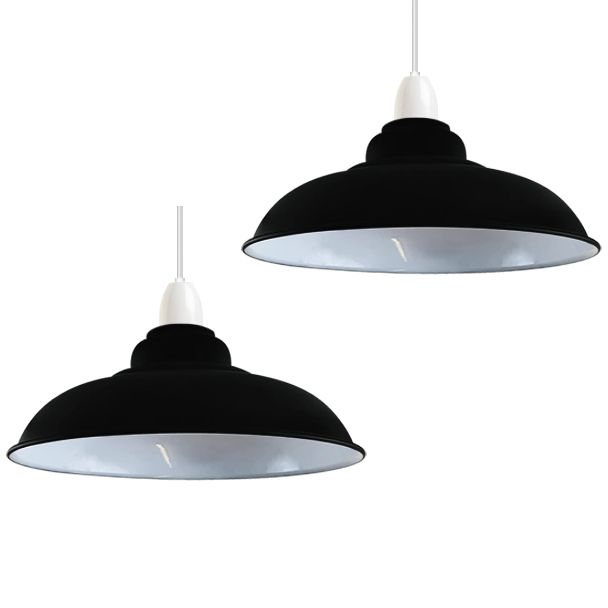 LEDSone 2 Pack of Easy Fit Lampshade Industrial Ceiling Pendant Metal Shade 32cm Modern Pendant Lightshades for Bedroom Living Room Restaurant Kitchen Hallways