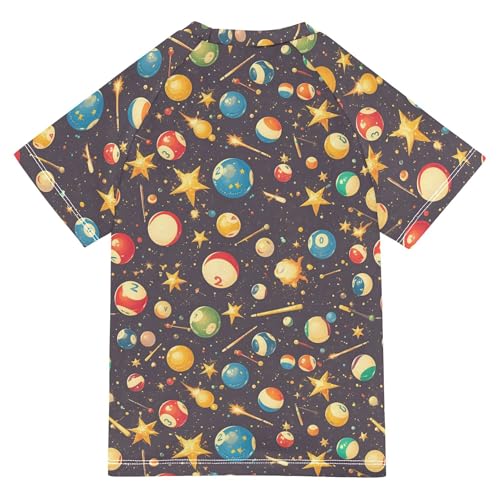 Snooker Stars Brown Kids Bathing Suits Girls UV Protection Football Sports Shirt Swimwear Beach Tops 3T2