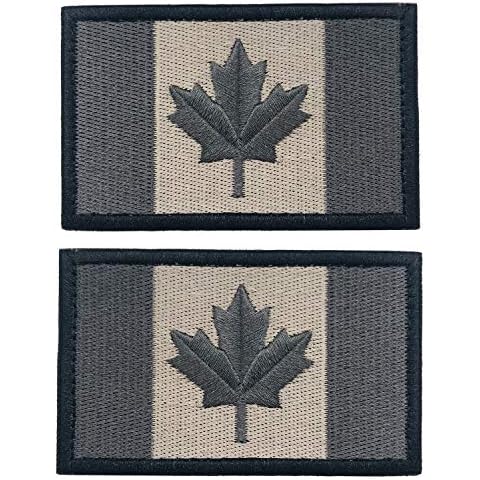 2 Pieces Canada Flag Patches, Canadian Flag Patch 3.1 X 2.0 Inch Patches Morale Military Uniform Emblem Patch Iron-on Patch for Tactical Backpacks Bags Clothes Jackets Hats Cover