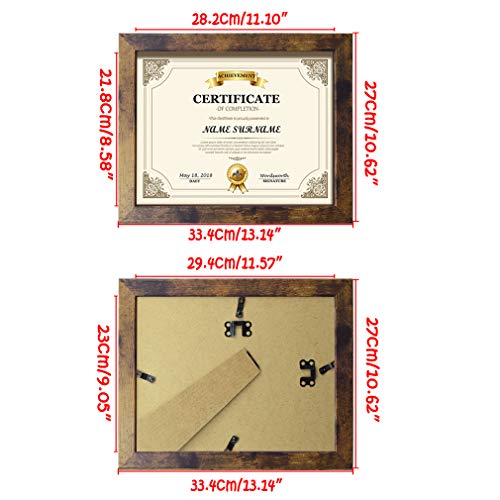 Petaflop 8.5X11 Picture Frame Rustic Certificate Frames Wall Tabletop Display Horizontally Or Vertically, 7 Pack #TOP1