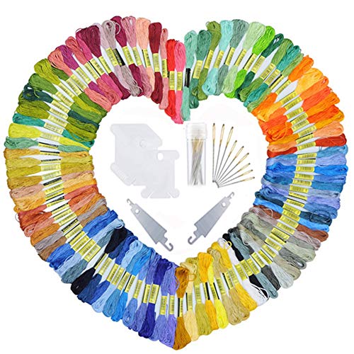 AINIA Embroidery Floss Friendship Bracelets Floss Rainbow Color Embroidery Thread Cross Stitch Floss (50 Floss)