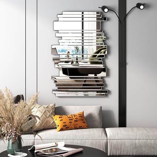 Image of 24x36 Inch Silver Large Decorative Mirrors, Art Grecian Venetian Mirror
