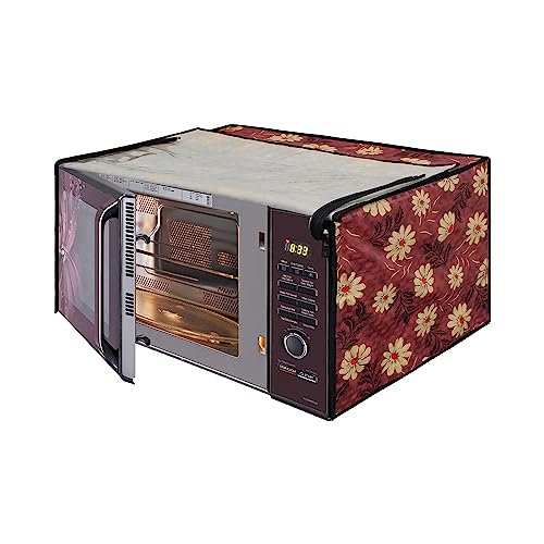 Image of DREAM KING Stylish Design & Printed Microwave Oven Cover Full Closure |waterproof & Dustproof Oven Cover Suitable for All Models - Multicolour SA18